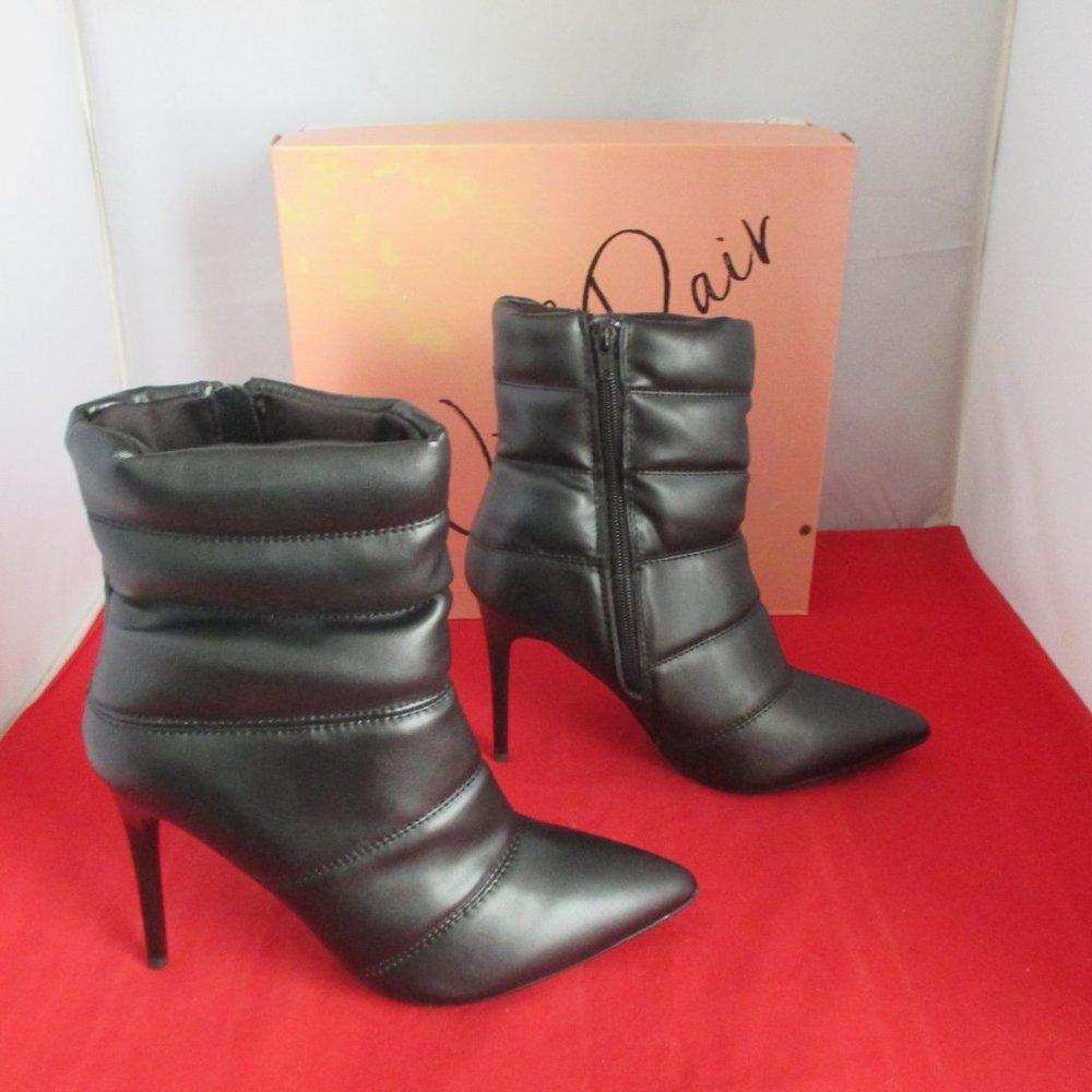 WILD PAIR Duaa Quilted Booties - Black - US Size 8 1/2 M  -  #683